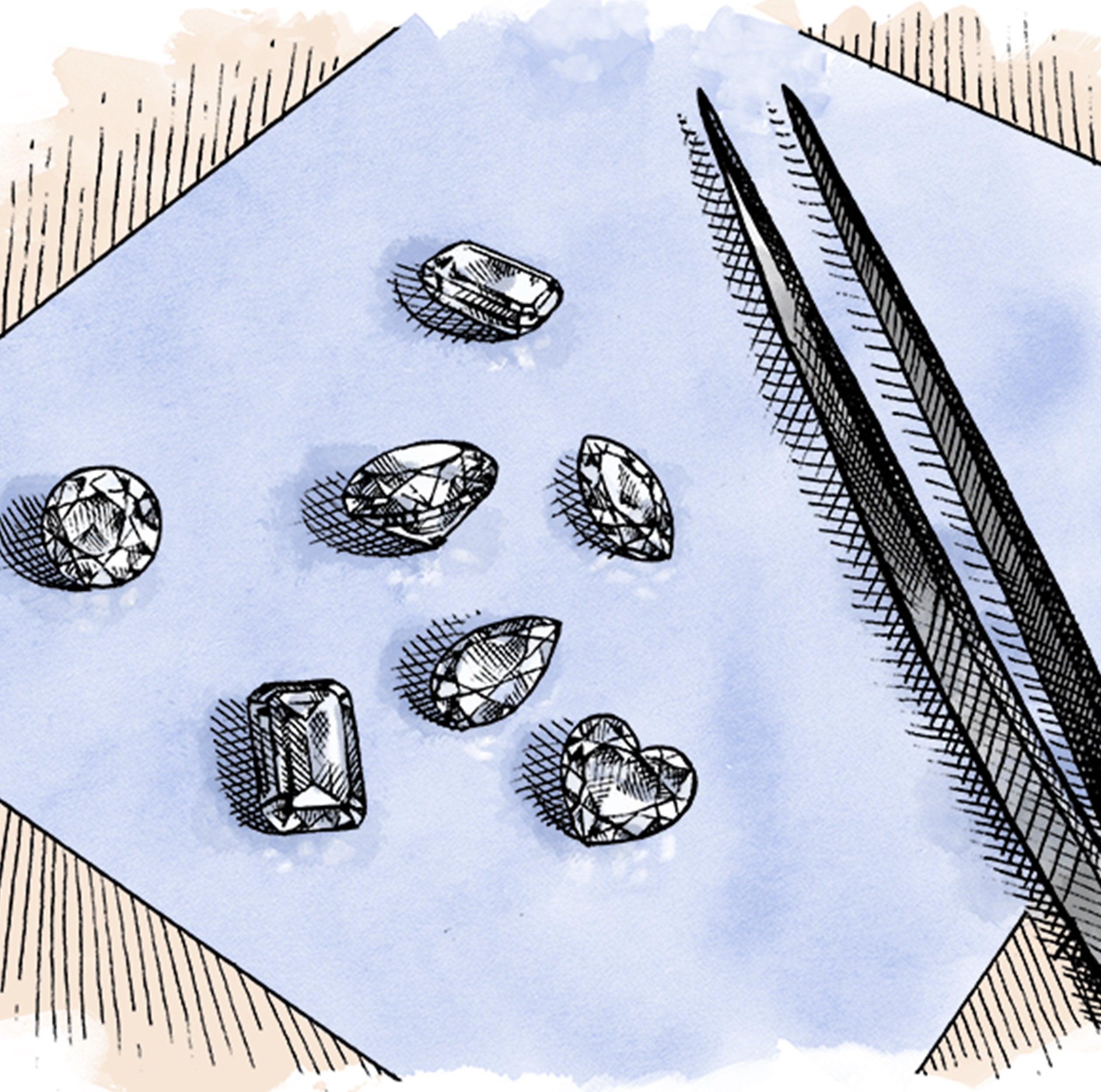 Il·lustració de brillants i diamants