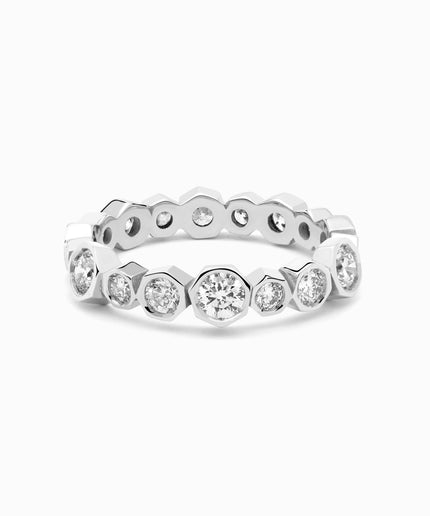 Anillo Twin White · Diamantes