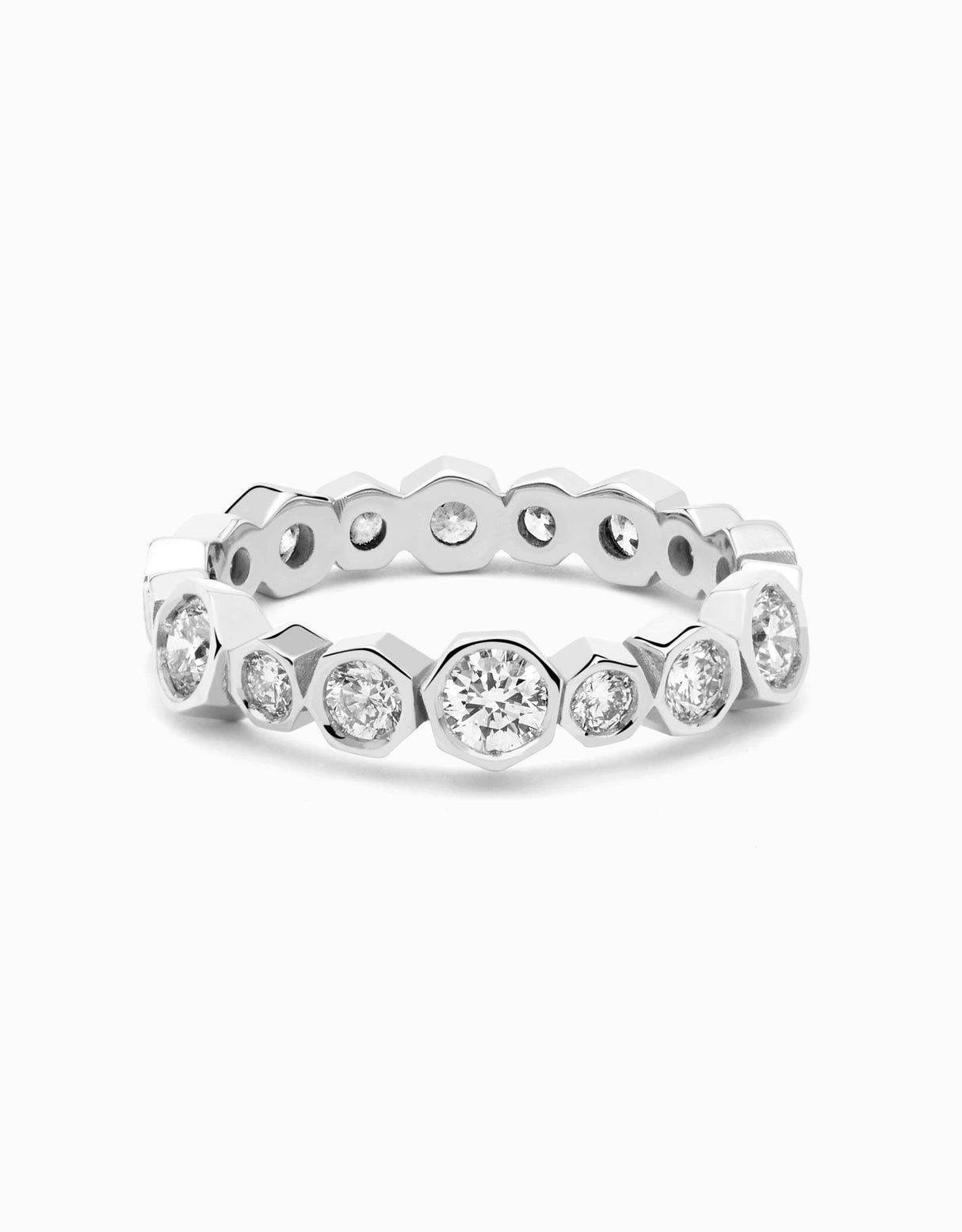 Anillo Twin White · Diamantes