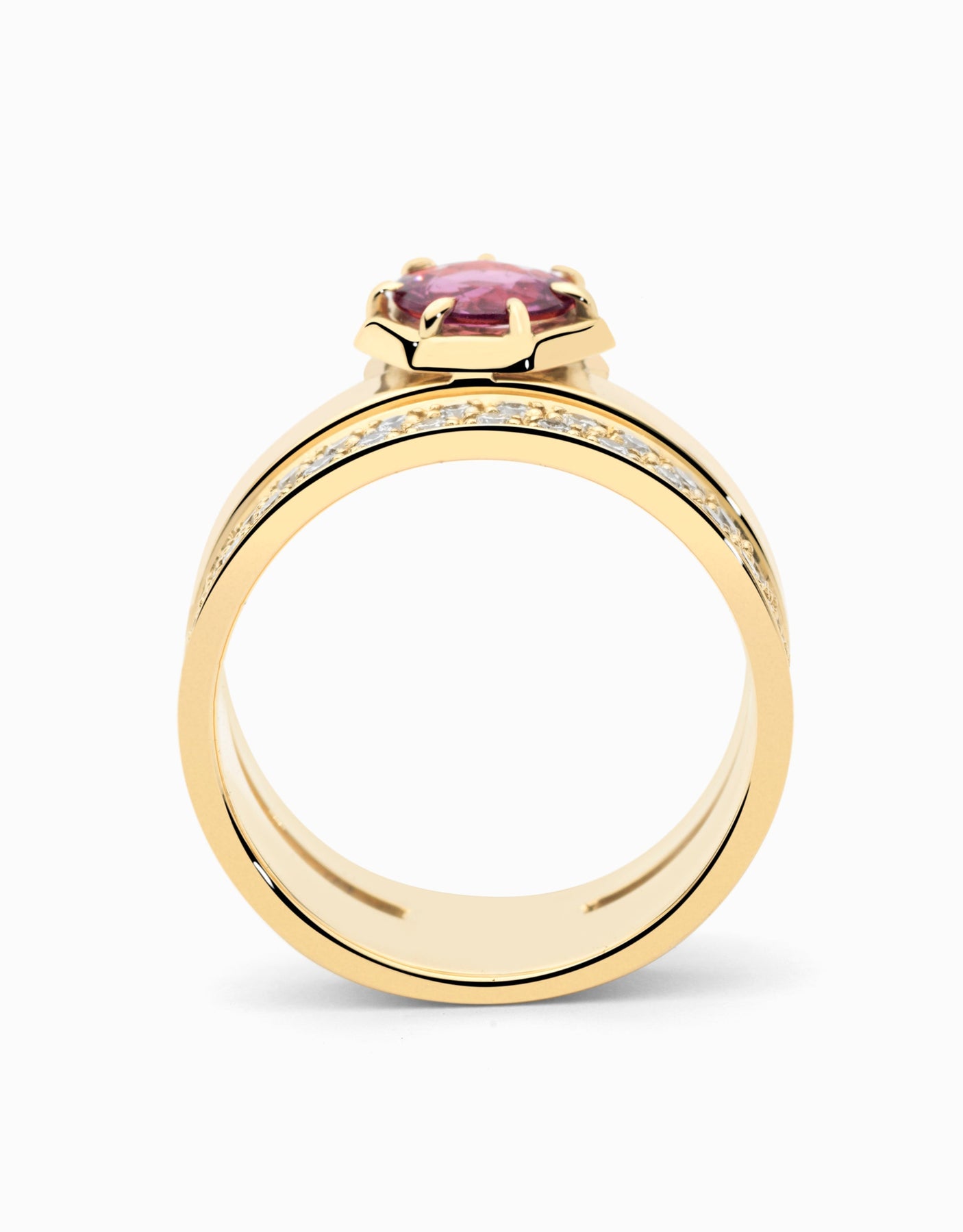 N.34 · Gold and pink sapphire ring