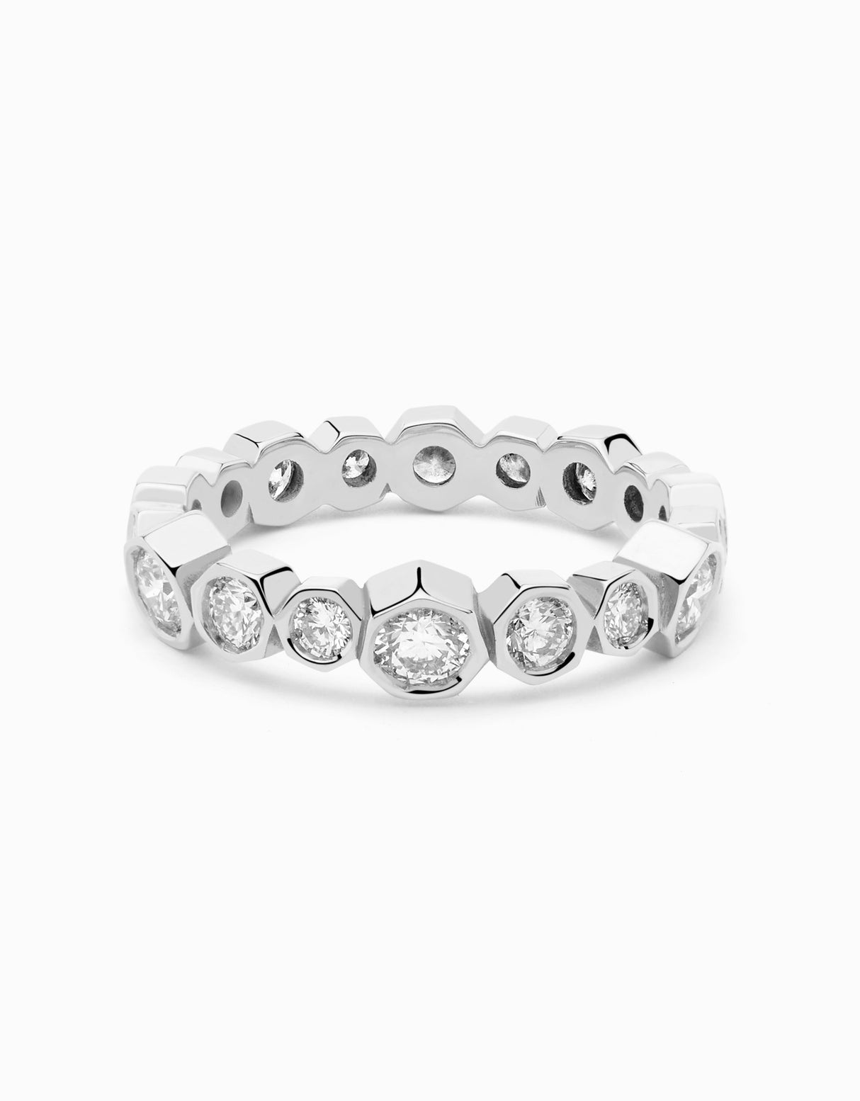 Anillo Twin White · Diamantes