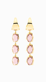 N.15 · Yellow gold and pink sapphire earrings