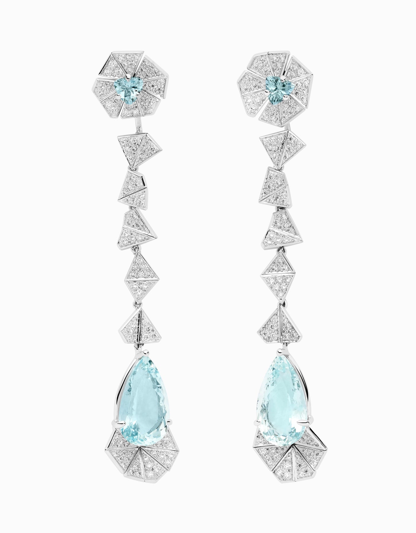 Rose Marine Drop Earrings · Aquamarine