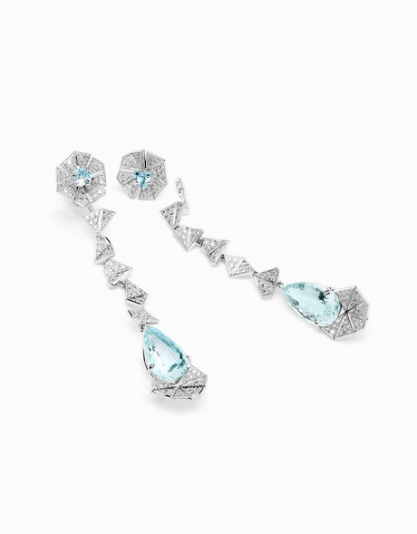 Rose Marine Drop Earrings · Aquamarine