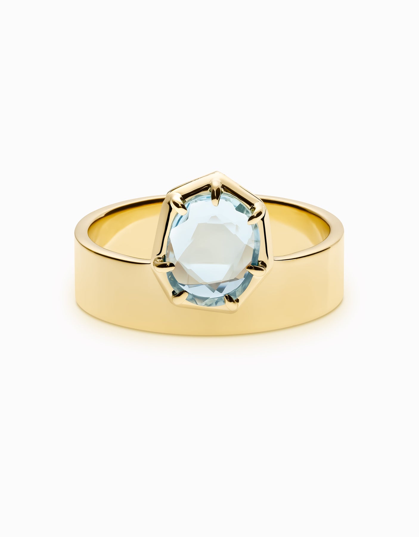 N.14 · Yellow gold and Aquamarine ring