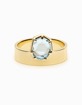 N.14 · Yellow gold and Aquamarine ring