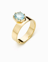 N.14 · Yellow gold and Aquamarine ring