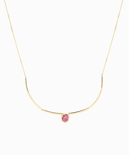 Collar para mujer en oro y zafiro rosa intenso