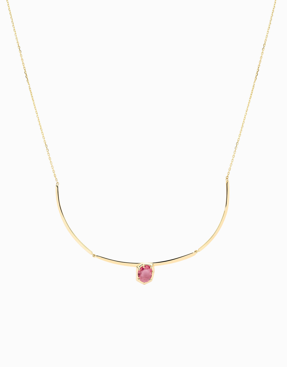 Collar para mujer en oro y zafiro rosa intenso