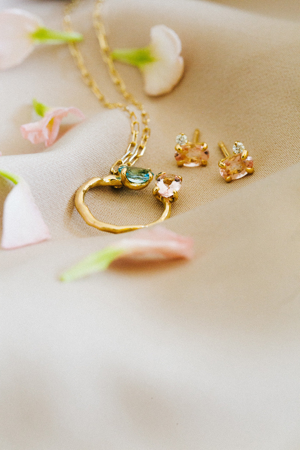 Penjoll Morganite & Aquamarine Romance - Roosik & Co - Penjoll