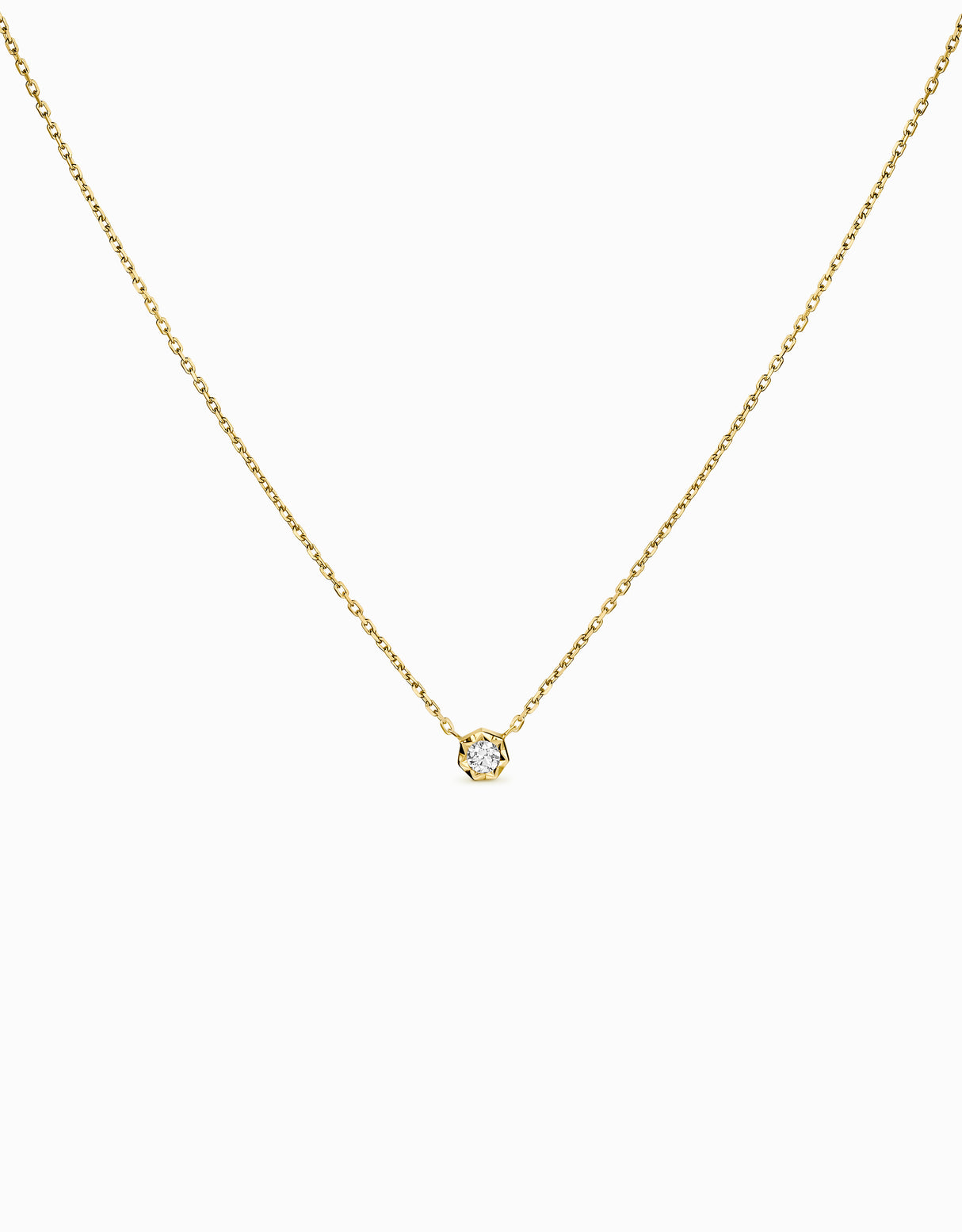 Diamond pendant 0.10ct · Yellow gold