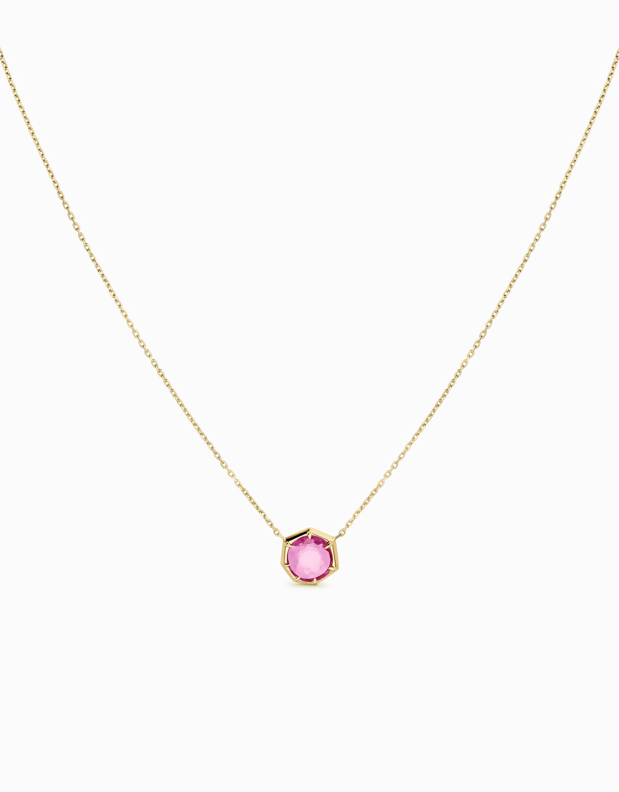 N.72 · Penjoll d'or groc i Safir Rosa