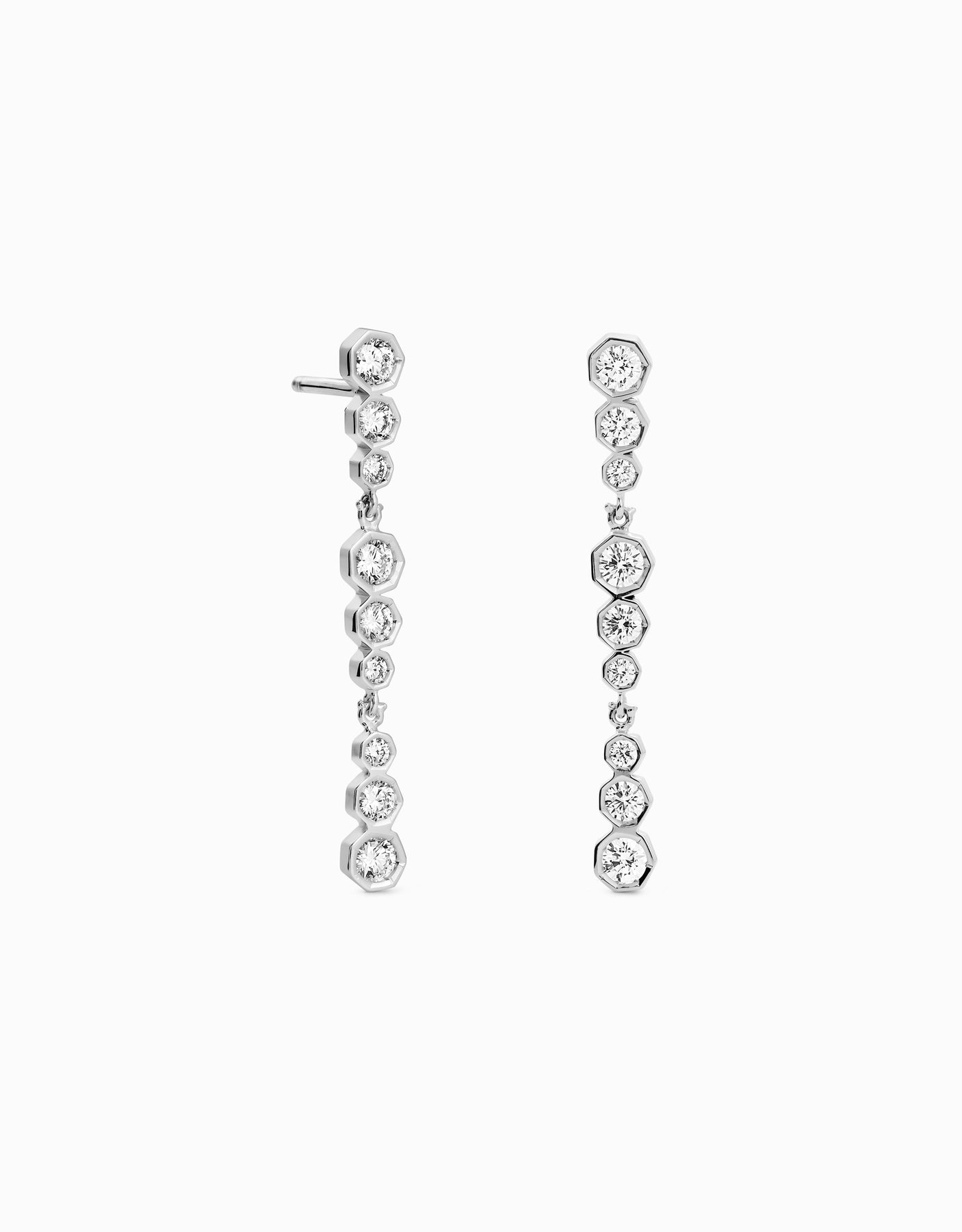 Drop Diamond Triplets Earrings