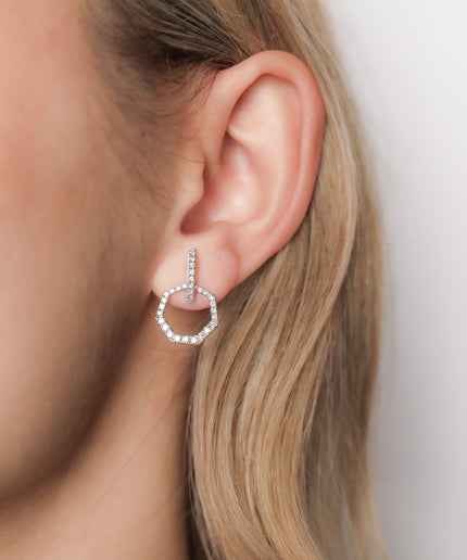 Wish White Comet Earrings