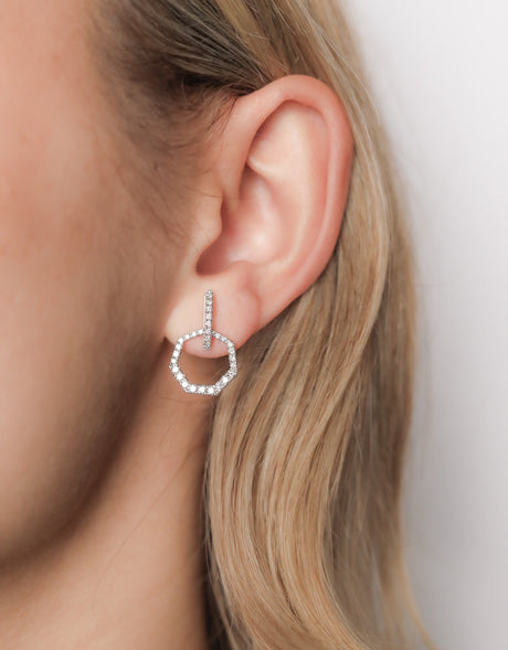 Wish White Comet Earrings